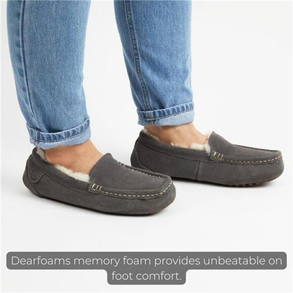 Shearling Moccasin Slippers Women Memory Foam House Shoes Indoor Outdoor - Picture 4 of 7